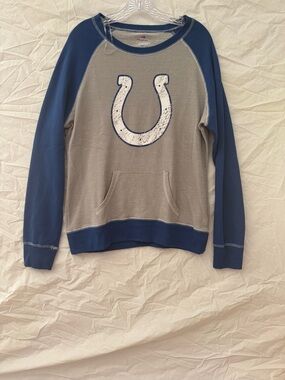 Vintage Majestic NFL Colts Grey and Blue Crewneck Sweatshirt